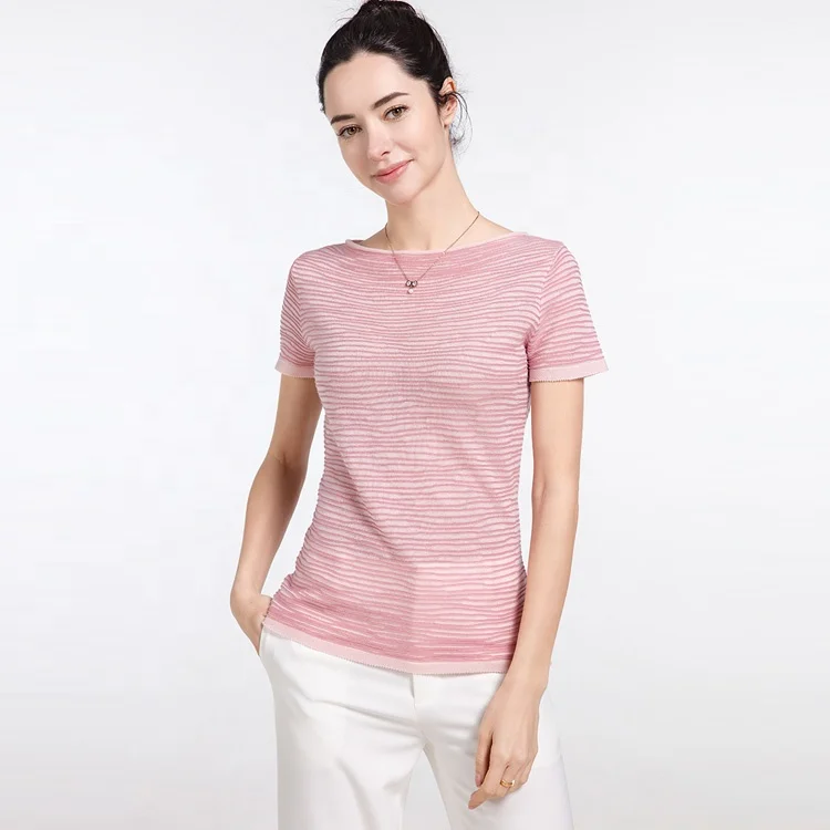 

Woman silk cashmere spring autumn sexy knit short sleeve pullover sweater