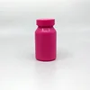 Hot Sale Elegant Empty 120ml PET Pink Health Care Products Packing Plastic Bottles Capsules Pills Bottles with Screw Caps