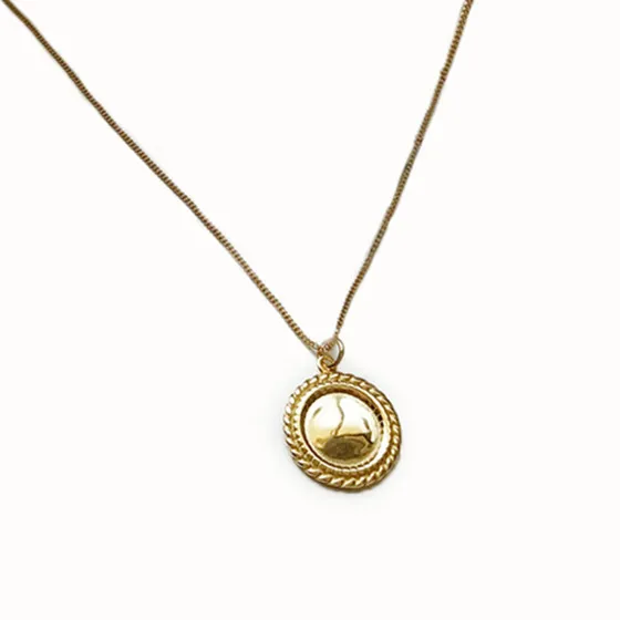 

925 Sterling Silver Coin Pendant Necklace Gold Plated Round Mirror Designs Jewelry, Gold/ silver/ rose gold