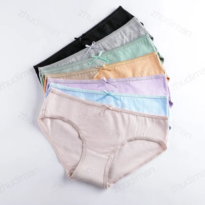 Young Girls Lace Cotton Solid Color Triangle Latest Underwear for Women Cute Girls Panties