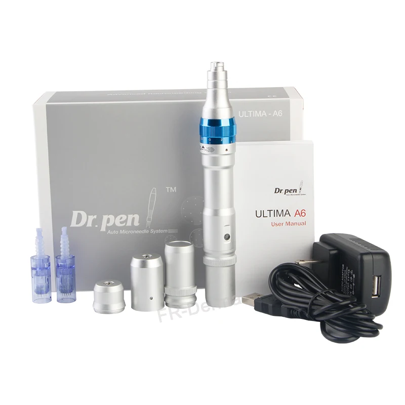 

Professional Auto microneedle system rechargeable Dr. pen ULTIMA A6 Wireless A6 electric derma pen, Silver