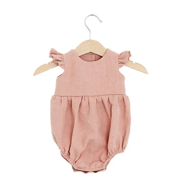 

PHB 12034 blank design sleeveless baby romper with collar, 5 colors