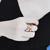 geometric European American Retro Fashion Large INS wild personalized creative ring Multilayer Cross Ring Metal Gold Wild Ring