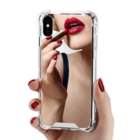 

Shockproof TPU PC for iPhone 7 8 Plus X XR XS Max Case Make Up With Mirror Cover, for iPhone 11 Pro Mirror Phone Case