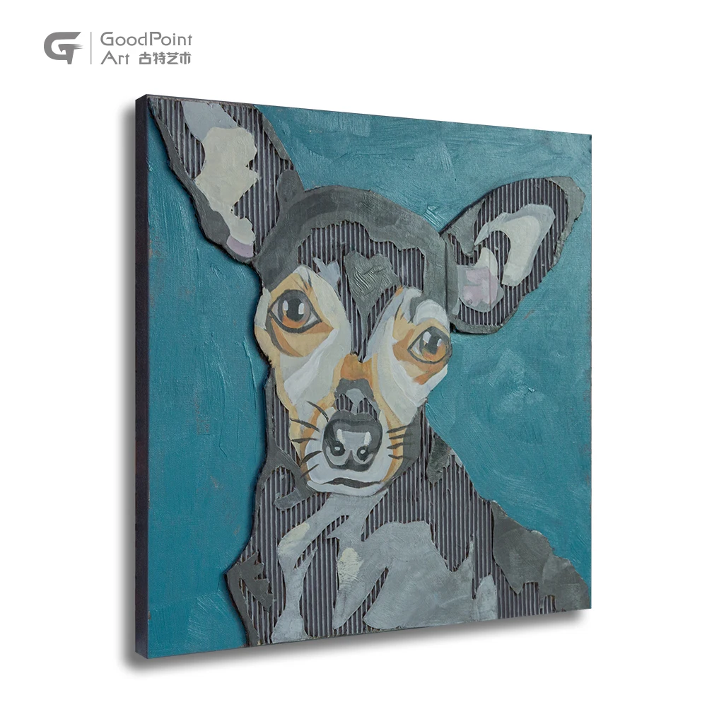 
Indian traditional accessories bulk wholesale art supplies canvas dog marley painting 