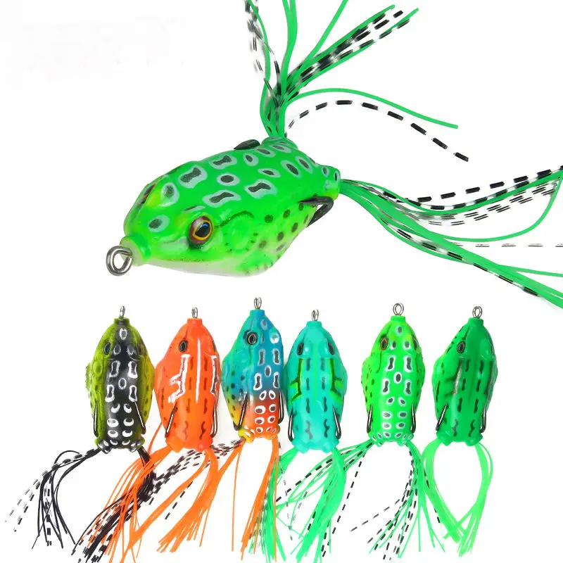 

Sell 6 colors free samples jumping soft frog snakehead fishing lure