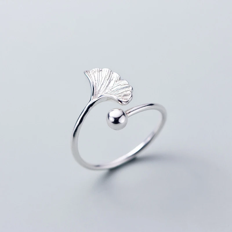 

Good Quality Real S925 Sterling Silver Ginkgo Ring