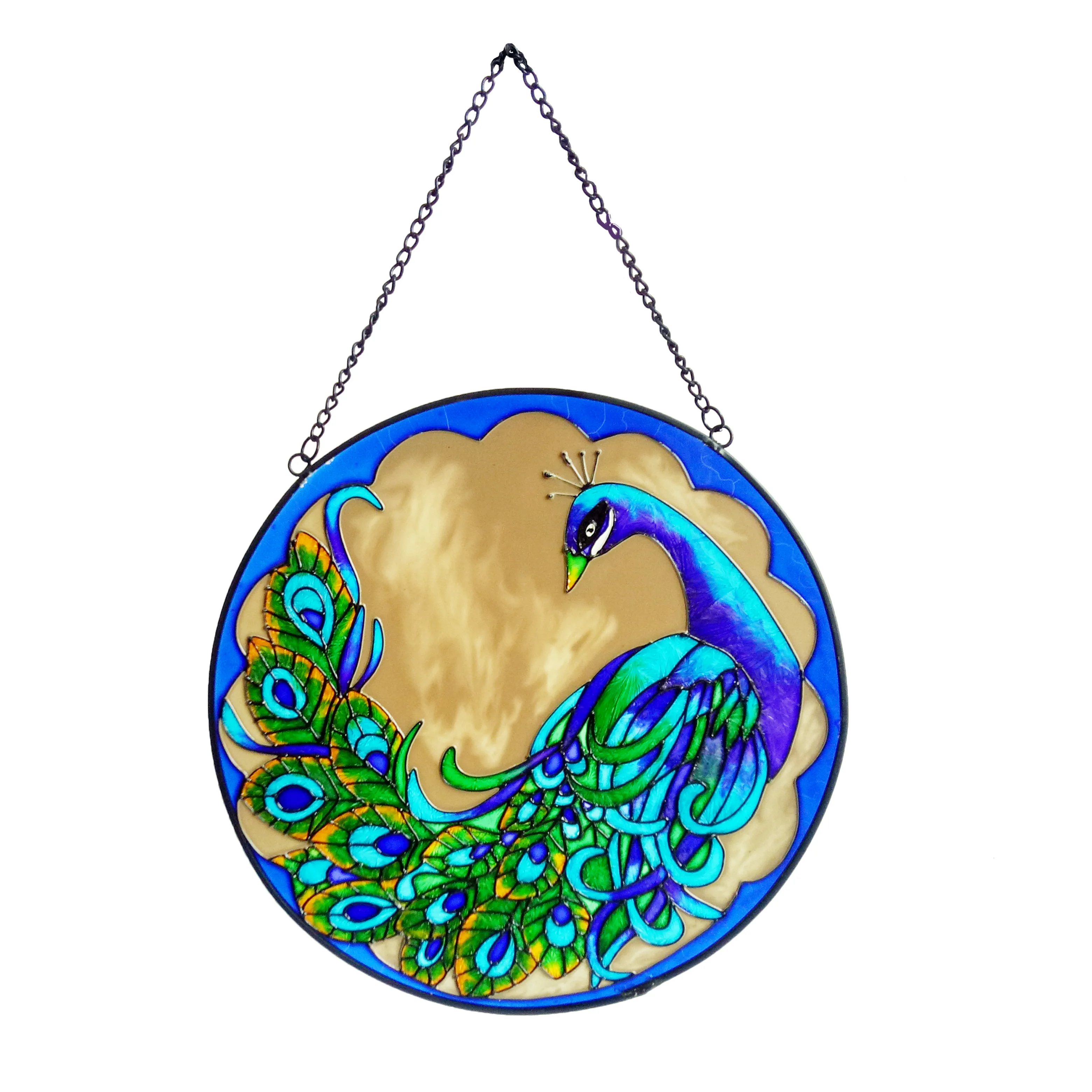 

home decor wall peacock suncatcher craft stained crystal glass suncatcher, Customized