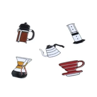 

XUSHI 5 Style Coffee Cup metal lapel brooch pin XS128