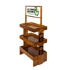 Counter top cell phone accessories wooden retail display rack 3 tiers