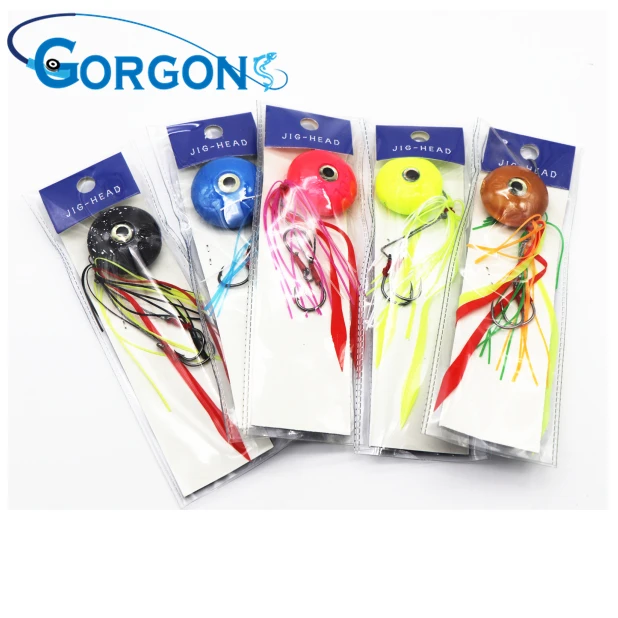 

Gorgons high quality handmade 40g 60g 80g 100g 120g tai rubber slider snapper lure jig slider fishing lure snapper jig, 5 colors