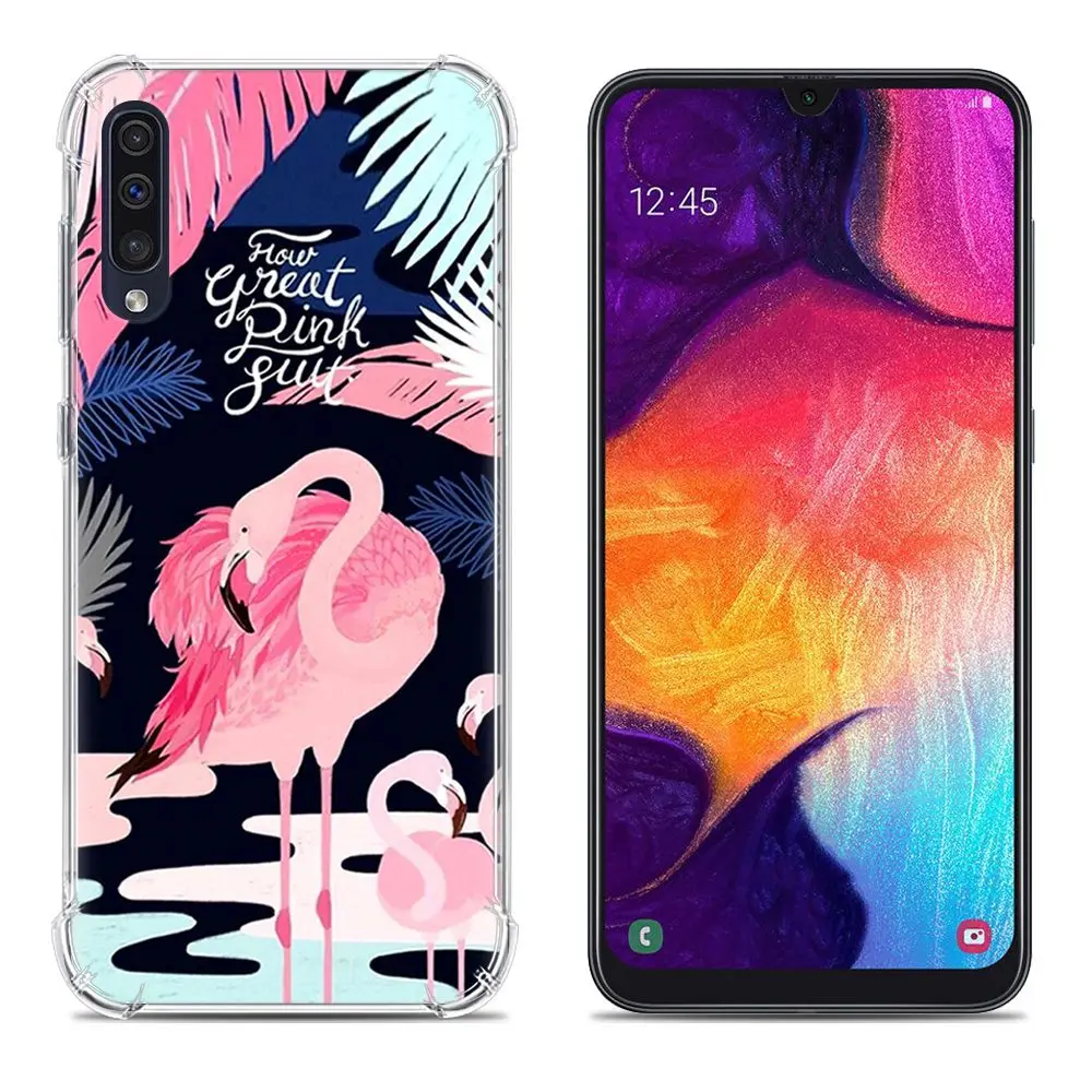 

Shockproof Tpu Flamingo Design Mobile Cell Phone Back Cover Case For Samsung Galaxy A50 A30 A20 A60 A70, Transparent case + different designs