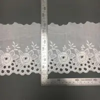 

2019 New style Swiss embroidery cotton lace 15cm, voile lace trimming, mesh lace trimming ST218