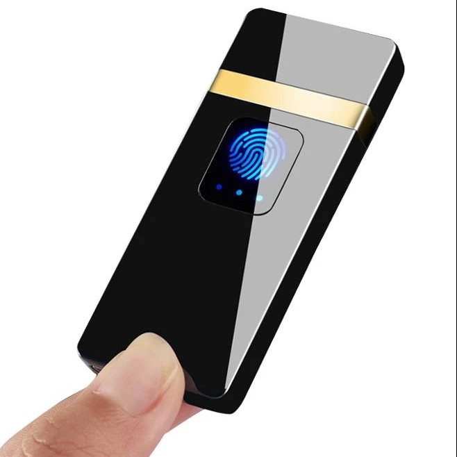 

MLT198 Electric Arc Windproof Usb Rechargeable Metal Pulse Cigarette Fingerprint Lighter, Colorful as pictures