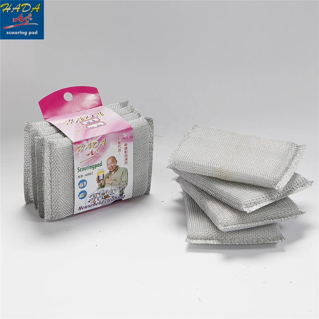 

Mesh sponge silver foam scouring pad sponge kitchen cleaning scrubber scrub scourer sponge