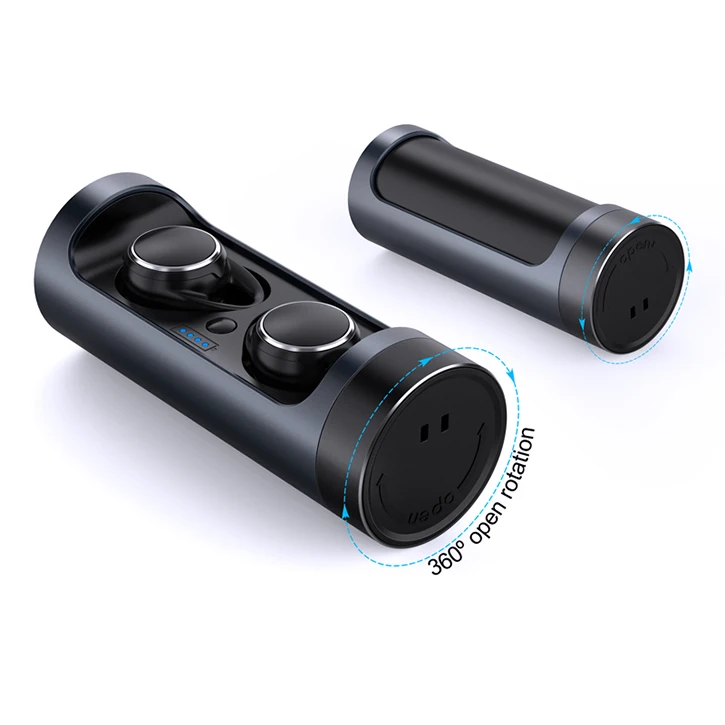 

2019 Invisible IPX6 waterproof sport BT TWS True Wireless earphone earbuds 5.0 HIFI 360 rotating Metal Aluminum charging case, Black/white/red