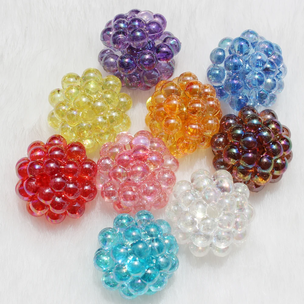 

Acrylic Rhinestone Disco Ball Beads Round Pave Clay Charms Polymer Clay Rhinestone Spacer Round Beads For Jewelry
