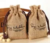 Wholesale Hemp Bag Drawstring Low Cost Jute Pouch Hemp Drawstring Bag Custom Size New Drawstring Bag With Printed Logo