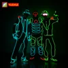 Fluorescent EL Wire Costume Hip Hop Men Fashion Clothes Light Up Adult Costumes Highlight Dance Stage Clothing Decorative Lights