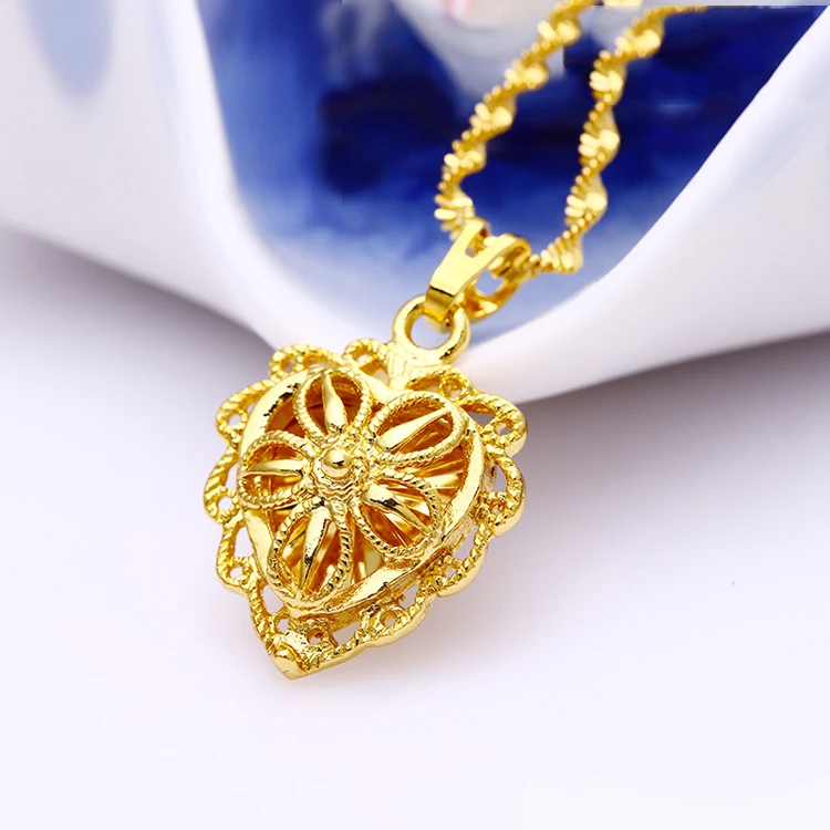 

fashion jewellery gold plated 22K women's heart necklace pendants