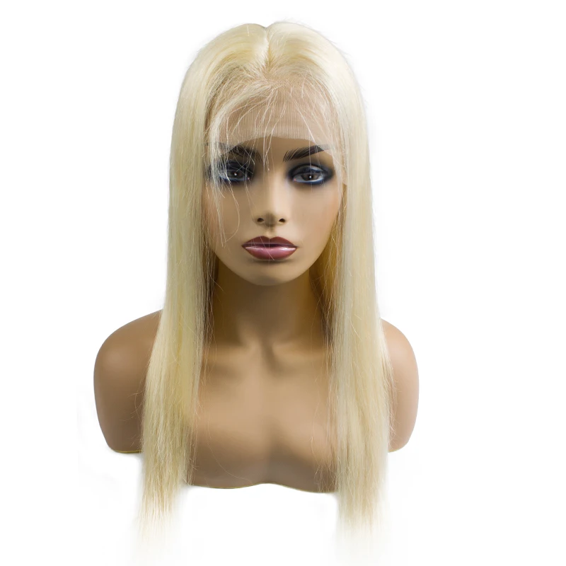 

Wholesale Straight Wave Color #613 Glueless Full Lace Wig Virgin Blonde Human Hair Lace Wig With Grade 10A