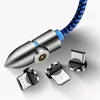 3in1 2A LED 90 Degree right angle L Shape Magnetic USB Game Cable for iPhone 7 8 X Xs max Xr Type c Android