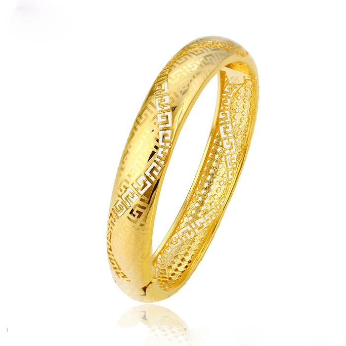 

51155 xuping jewelry fashion 24 carat gold plating female laser bangle