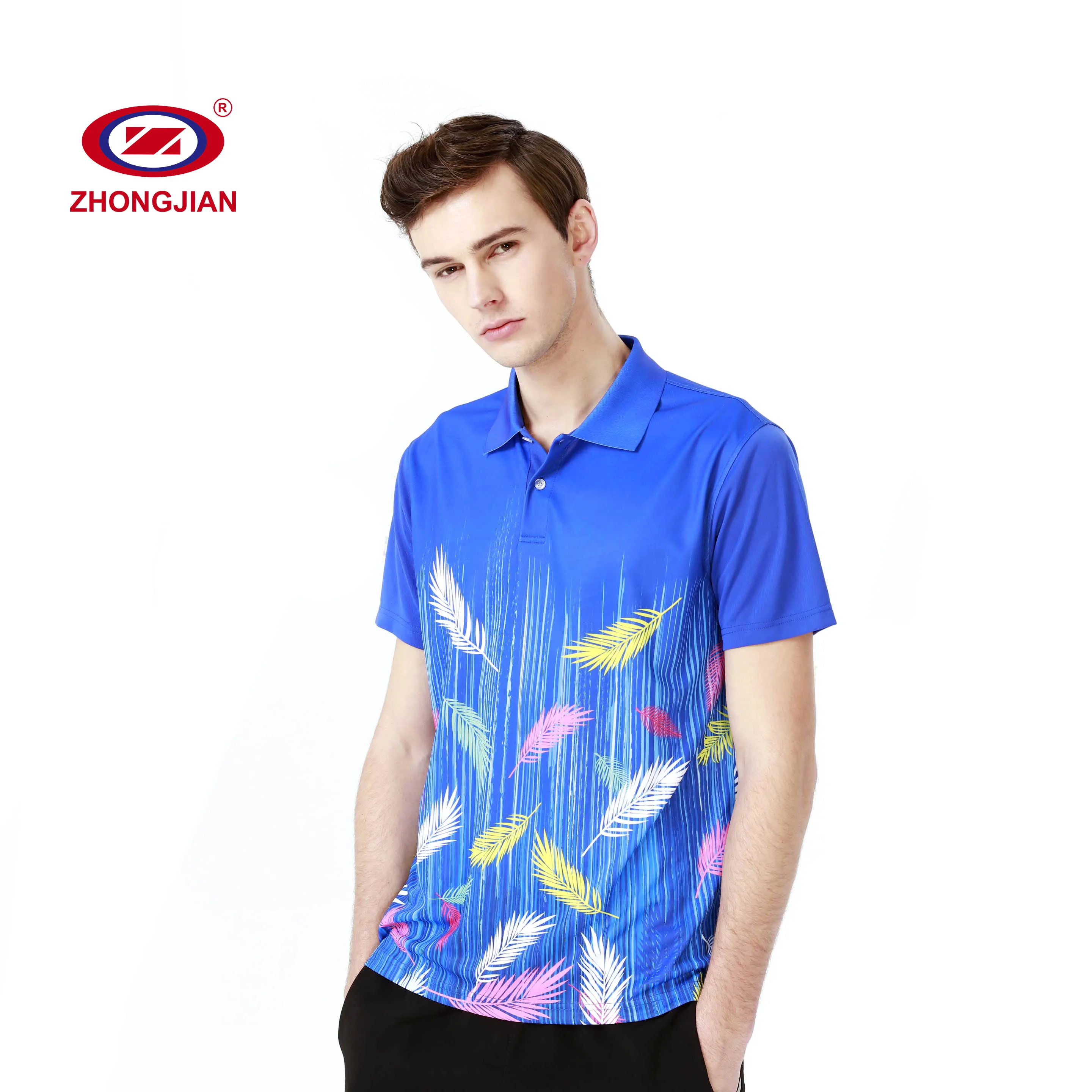 

Badminton Button Shirt Men Casual Sport Mens Short Sleeve Polo, White,blue,red,green