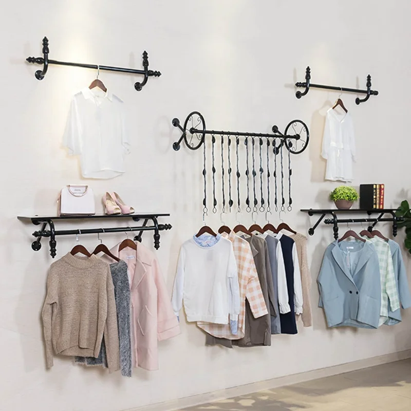 Clothing Store Shop Wall Display Rack Men And Women Children's Clothing ...