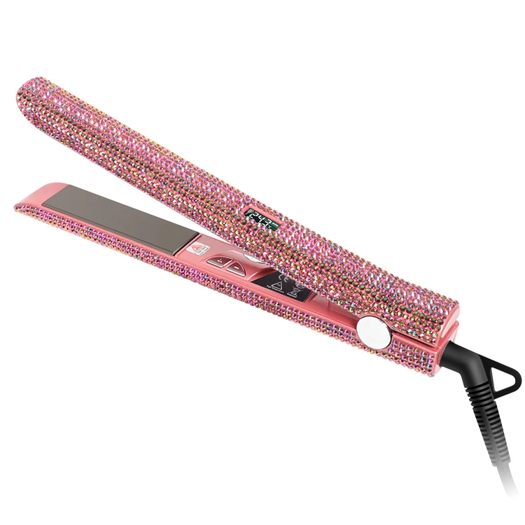 

Portable Fast Heating 470 Degrees Crystal Diamond Bling Flat Iron Ceramic Hair Straightener, Customized