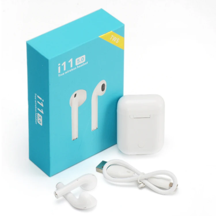

Hot selling Amazon twins i11 V5.0 TWS stereo earbuds i11 tws, i11 with charging case wireless charging