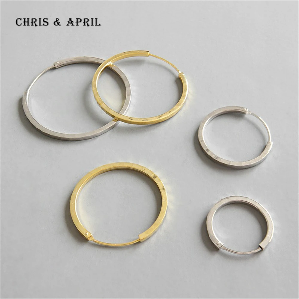 

sterling silver gold vermeil hoops earrings