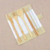 

bamboo/wooden utensil fork spoon knife set wood portable bamboo cutlery