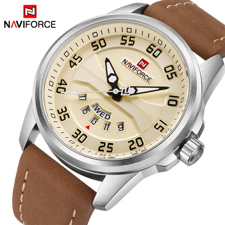 

NAVIFORCE 9124 Luxury Brand Men Army Military Watches Men's Quartz Date Clock Leather Waterproof Sports Watch Relogio Masculino