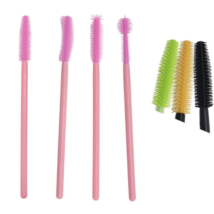 

Disposable Premium Silicone Makeup 5 Colors Mascara Wands Eyelash Brush Silicone, 5 color