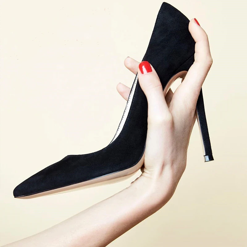 

2019 classic elegant ladies stiletto heels sexy solid color dress shoes