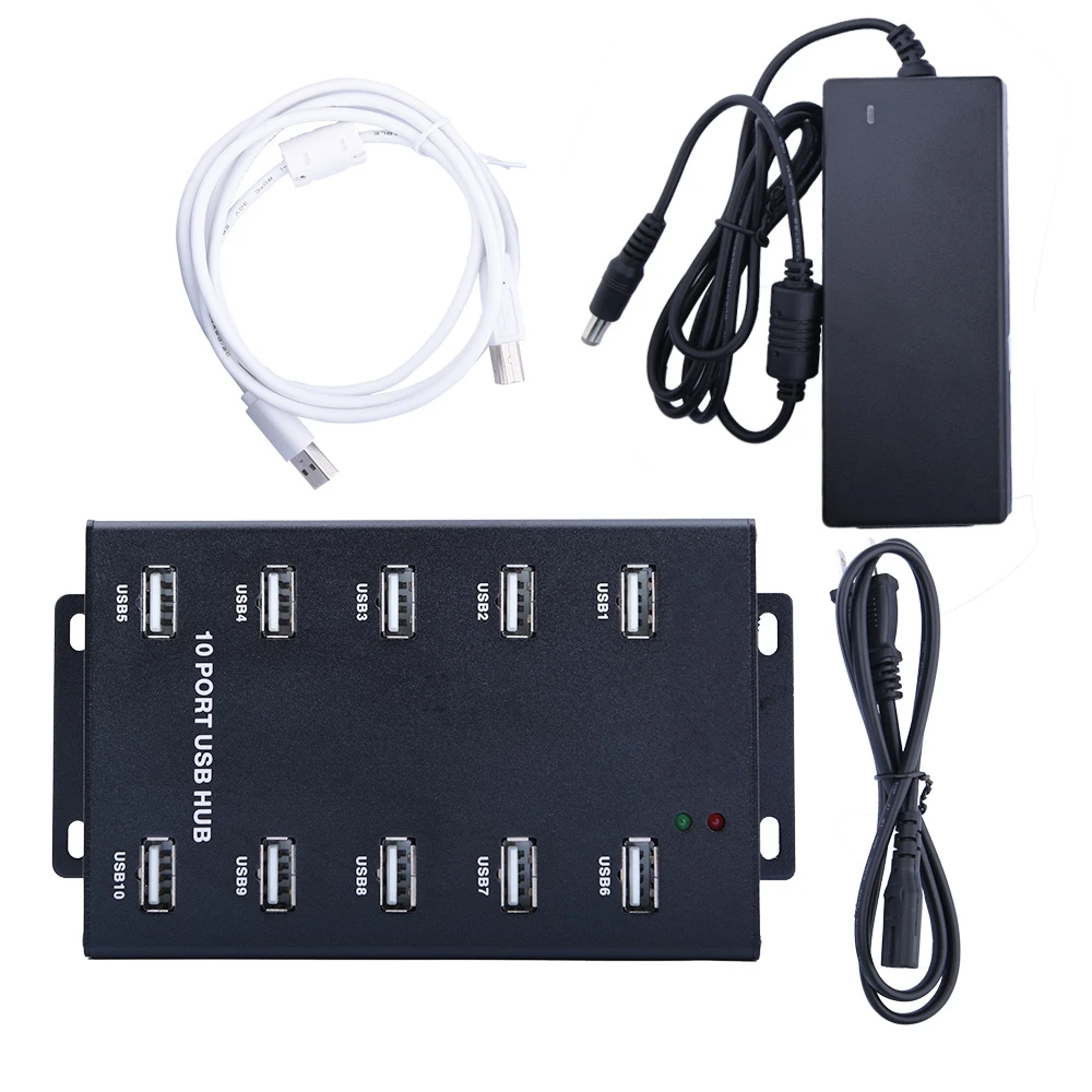 

7 port usb hub High Speed USB Hub 12V 5A Adapter For MAC HDD PC, Black