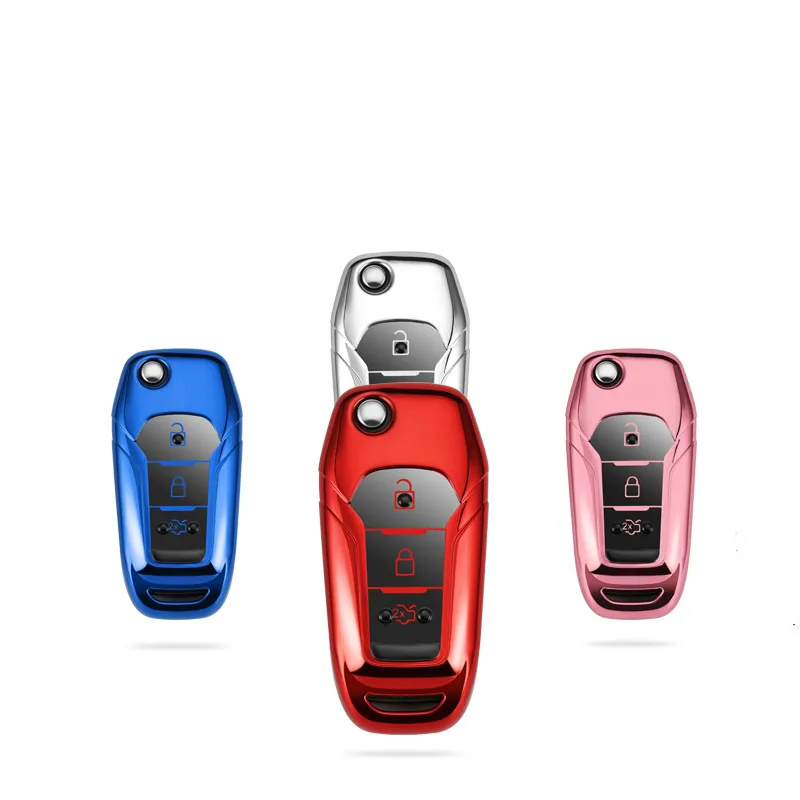 

Remote key ford Smart Car Key TPU material car key protection case for Ford focus key holder, Red/blue/gold/silver