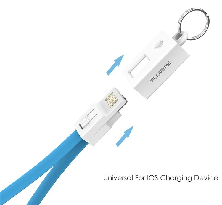 

Free Shipping 1 Sample OK FLOVEME Phone USB Cable Fast Charger Data Cable 20cm Keychain Cell Phone Cable