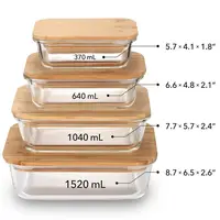 

amazon top seller 2019 storage+boxes+ glass lunchbox lunch box with bamboo lid