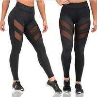 

2020 Women Solid Color Bandage Mesh Scratchy Butt Leggings