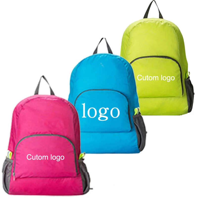 

Custom Logo Casual Ultralight Anti-tear Nylon Bag Hiking Cycling Foldable Luggage Bag Unisex Sports Travel Folding Backpack, Blue, green, gary, black, rose red, orange