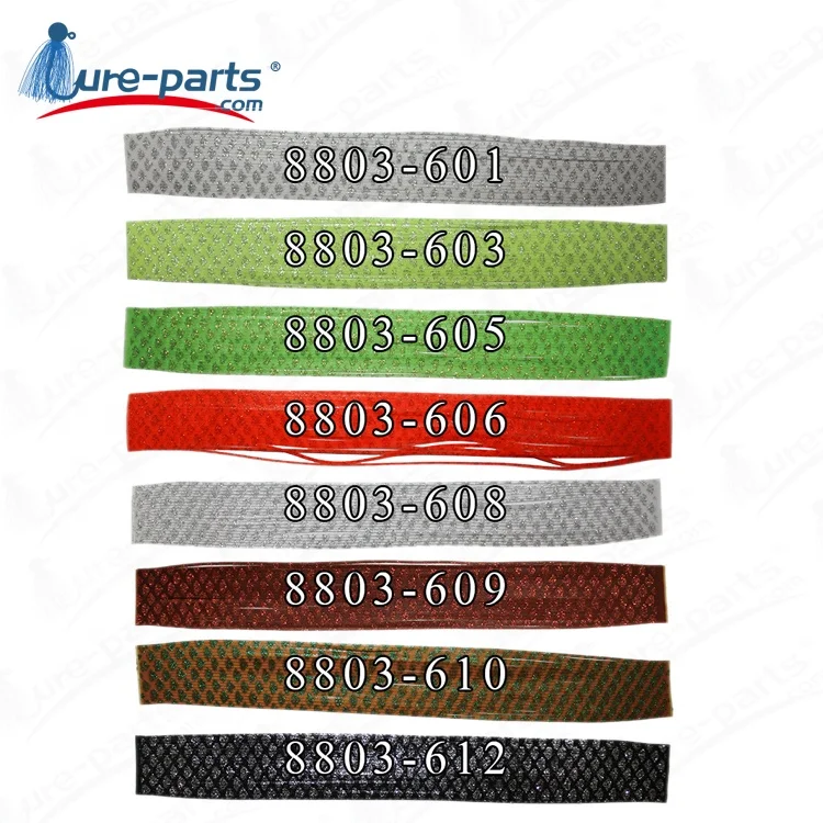 

Wholesale Soft fishing Lures Silicone Jig skirts material, Look at the colors below.