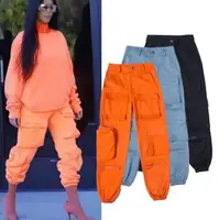 

SP1230F 2019 Women New Fashion Multi-pocket Gored Ankle Banded Pants