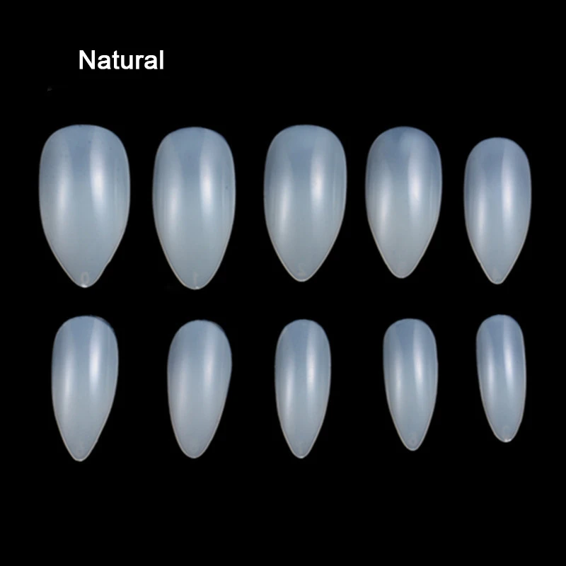 

FREE SHIPPING 600pcs One Bag Waterdrop Full Cover False Artificial Finger Nail Art Full Curved ABS Plastic Oval Nail Tips