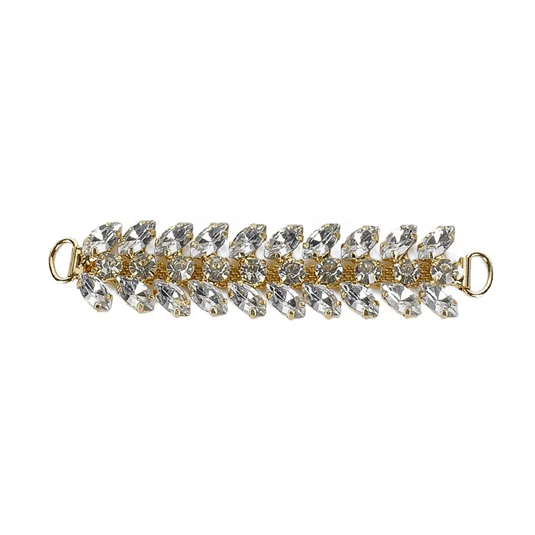 

Gold metal color crystal rhinestone and glass swimwear connectors