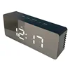 Creative Digital LED Display Mirror Table Clock Usb Charger Alarm Clock