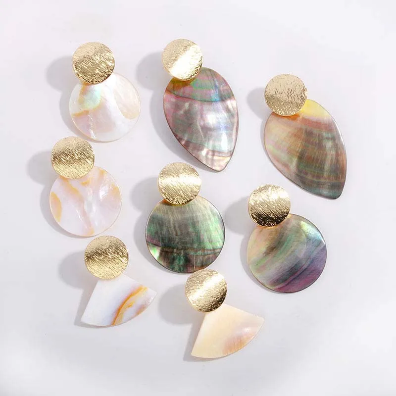 

Zooying Marine style Bohima shell earrings, Gold, silver