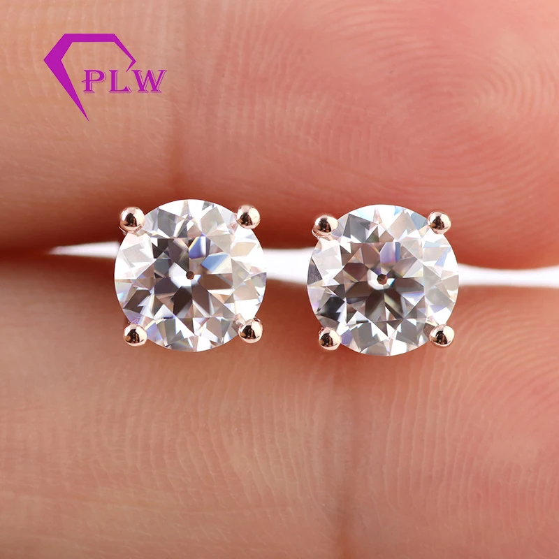 

Provence gem old european cut moissanite earring stud 2 carat 14k