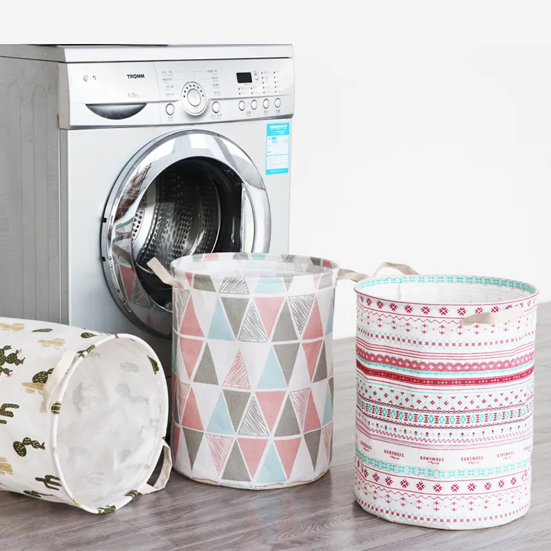 Wholesale Round Foldable Dirty Cloth Laundry Basket Hamper With Handles home laundry hamper